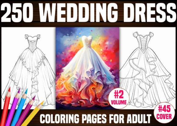 Download 250 Wedding Dress Coloring Pages - KDP - Kdp Collection