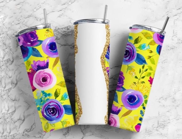 Download YELLOW PINK FLOWER 20oz Sublimation ... - Premium Bundle