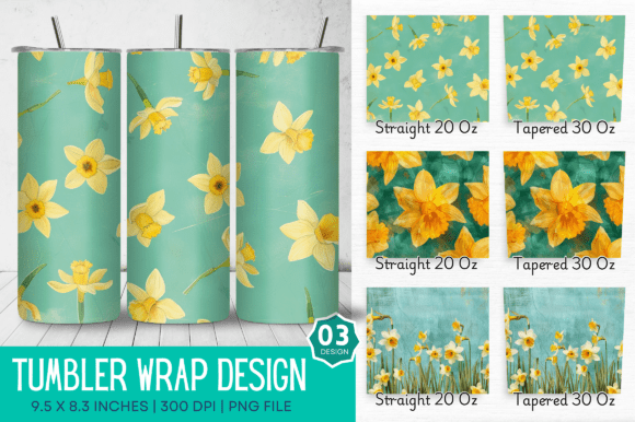 Download Daffodils Blossom Sublimation Tumbler - Blossom Collection