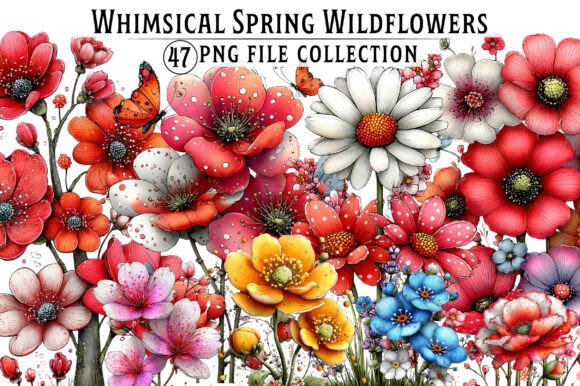 Download Whimsical Wildflowers Clipart,Spring Png - Whimsical wildflowers clipart Collection